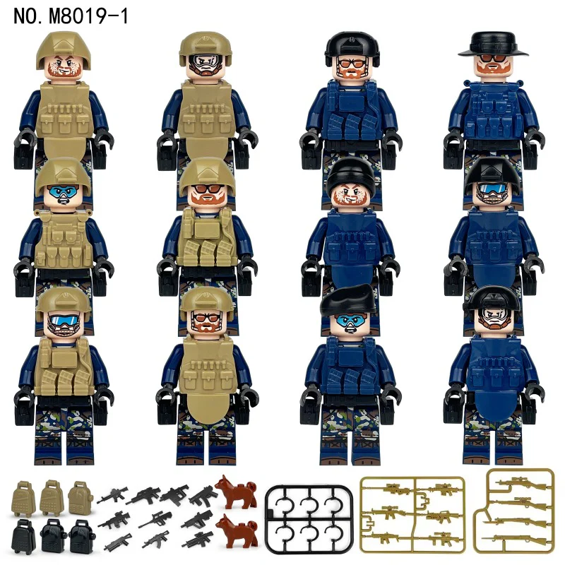 M8019 M8019-1 M8085 M8084 Special Police of Counter-Terrorism Force Minifigures - Image 7