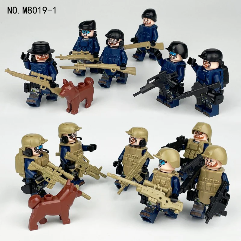 M8019 M8019-1 M8085 M8084 Special Police of Counter-Terrorism Force Minifigures - Image 8