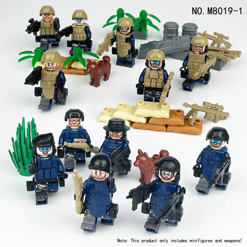 M8019 M8019-1 M8085 M8084 Special Police of Counter-Terrorism Force Minifigures - Image 9
