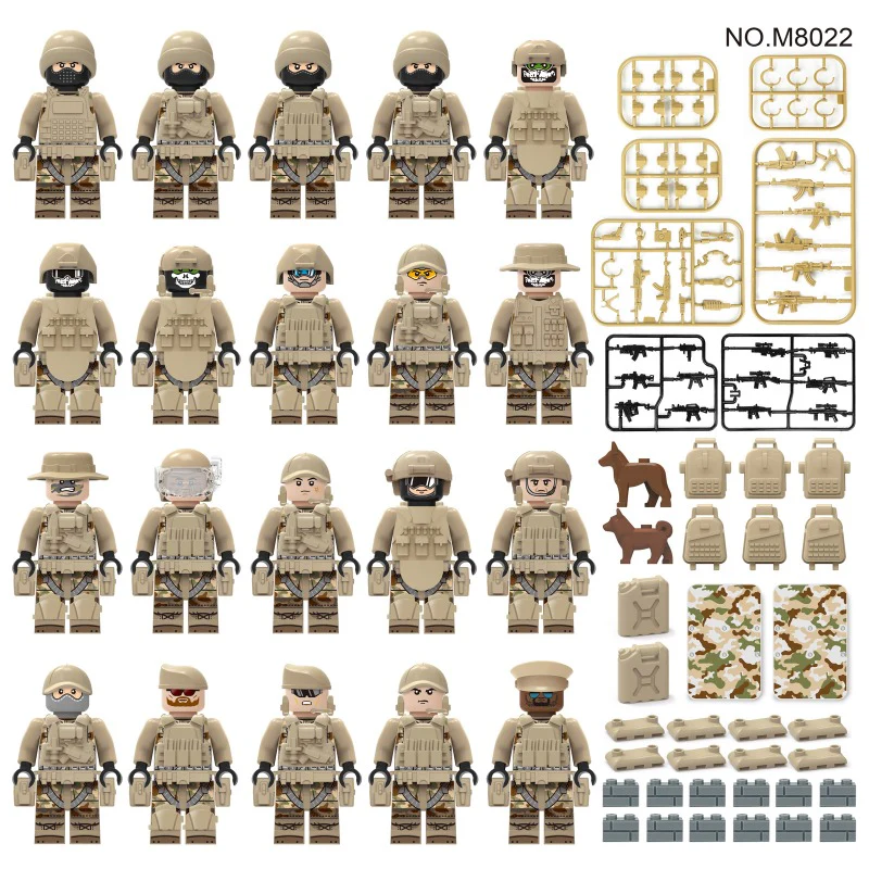 M8022-M1632 Ranger Force military camouflage special forces Minifigures - Image 10
