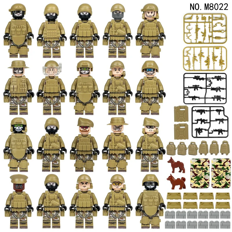 M8022-M1632 Ranger Force military camouflage special forces Minifigures - Image 4