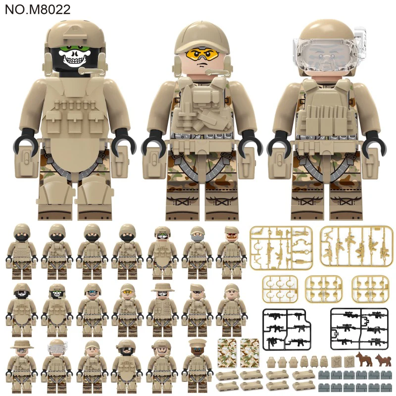 M8022-M1632 Ranger Force military camouflage special forces Minifigures - Image 6