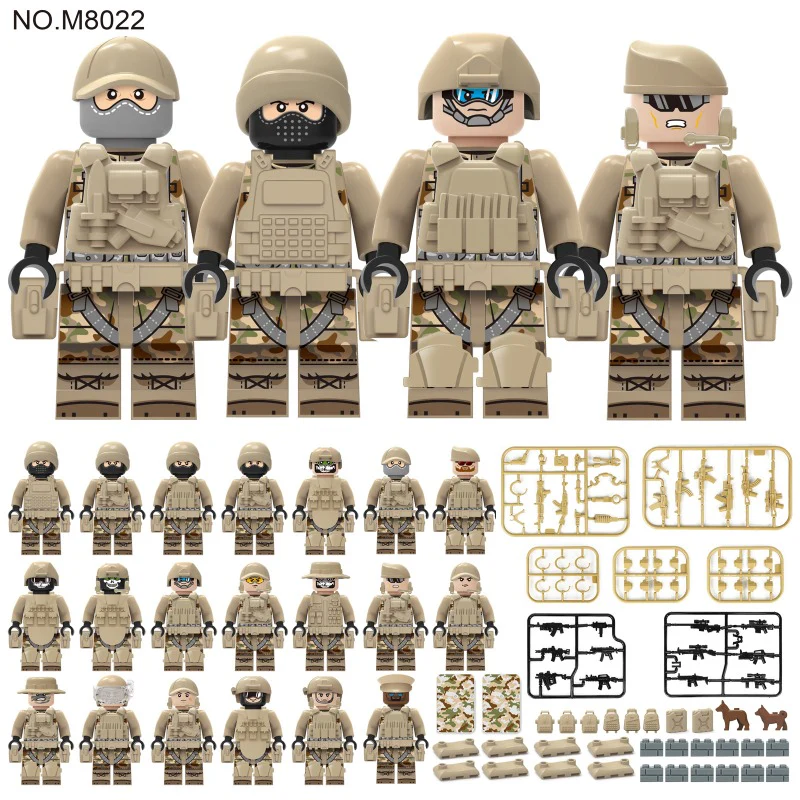M8022-M1632 Ranger Force military camouflage special forces Minifigures - Image 7