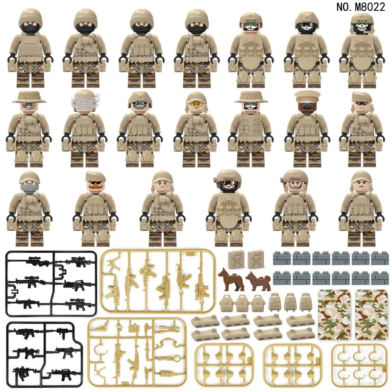 M8022-M1632 Ranger Force military camouflage special forces Minifigures - Image 9