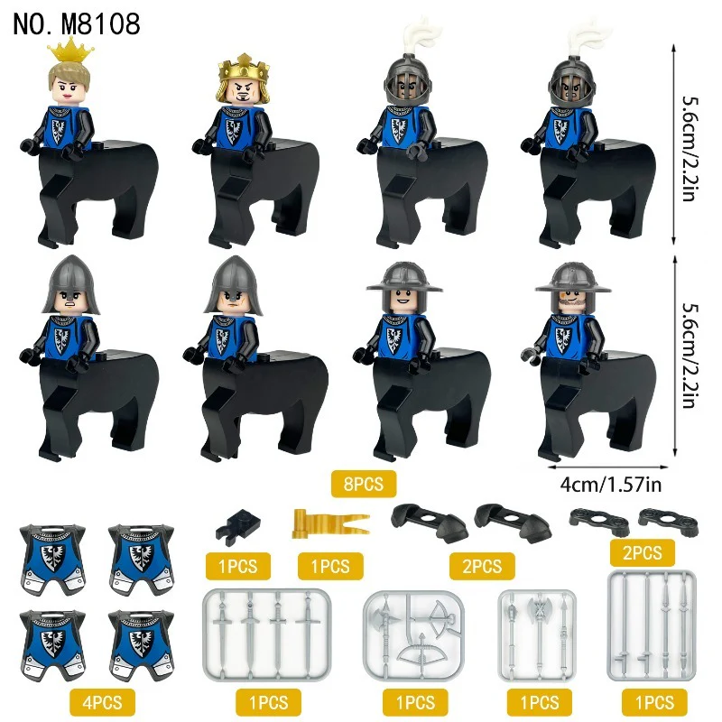 M8108-M8109-M8110-M8111 Medieval Ancient Rome Series Knight Military Castle Minifigures - Image 9