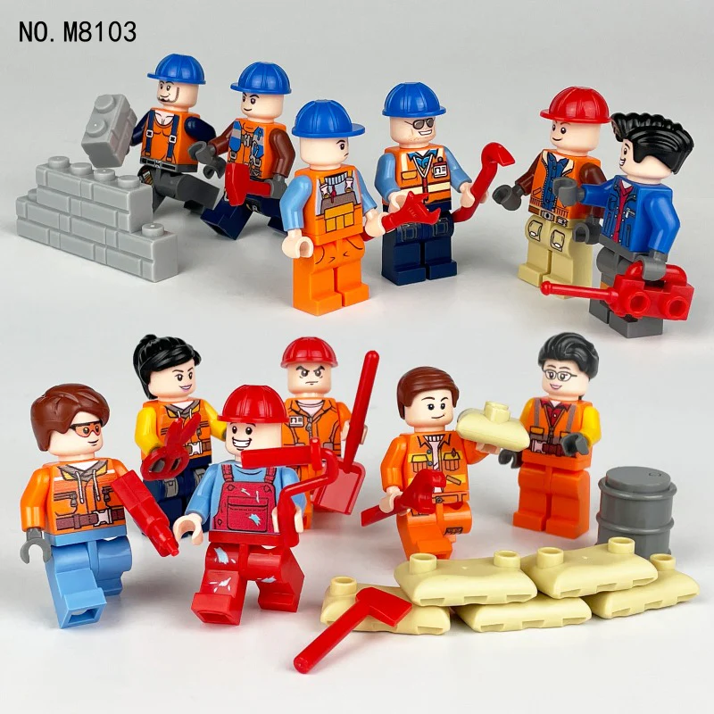 M8123 M1815 M8103 M8064 M1816 Urban construction workers minifigures - Image 10