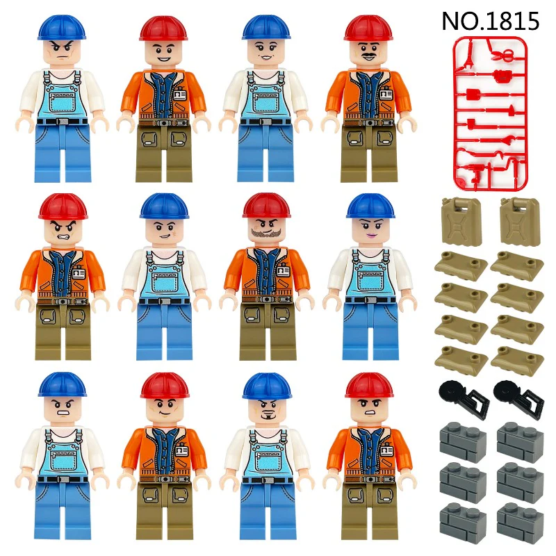 M8123 M1815 M8103 M8064 M1816 Urban construction workers minifigures - Image 3