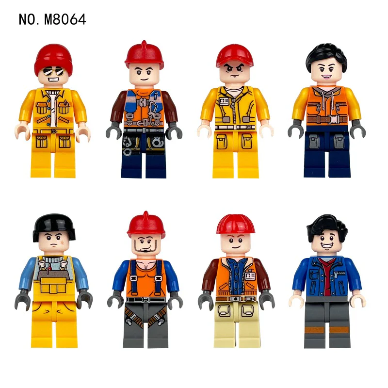 M8123 M1815 M8103 M8064 M1816 Urban construction workers minifigures - Image 5