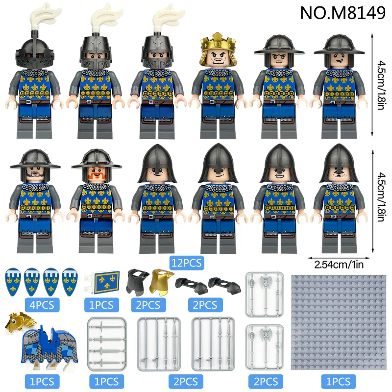M8141 M8142 M8143 M8144 M8149 M8154 M8156 M8155 Medieval series of knights Minifigures - Image 10