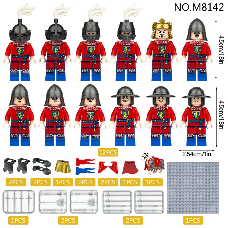 M8141 M8142 M8143 M8144 M8149 M8154 M8156 M8155 Medieval series of knights Minifigures - Image 4