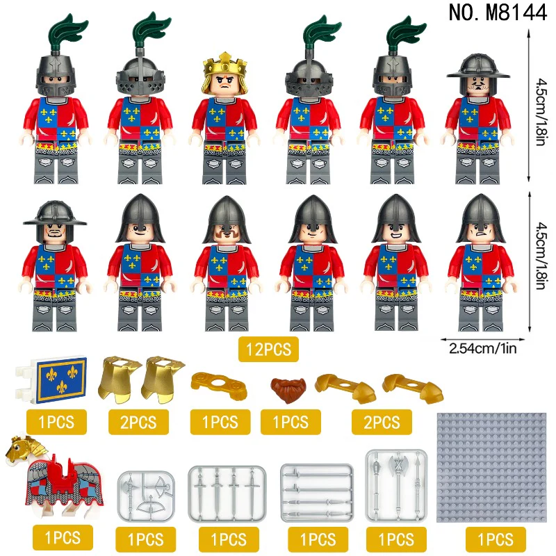 M8141 M8142 M8143 M8144 M8149 M8154 M8156 M8155 Medieval series of knights Minifigures - Image 8
