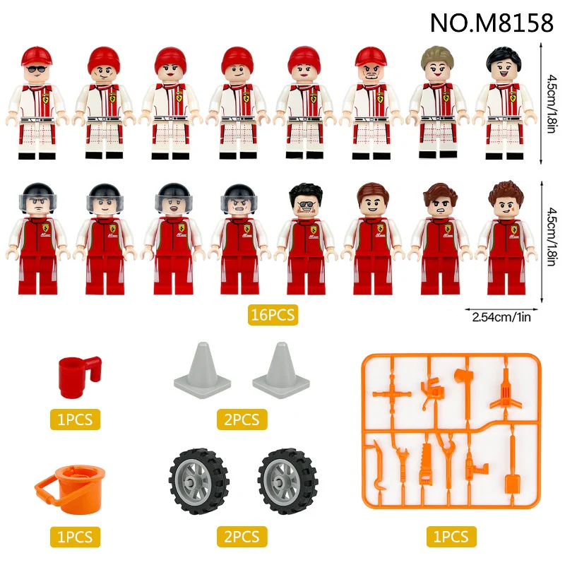 M8158 16 Racer Athletes Minifigures - Image 4