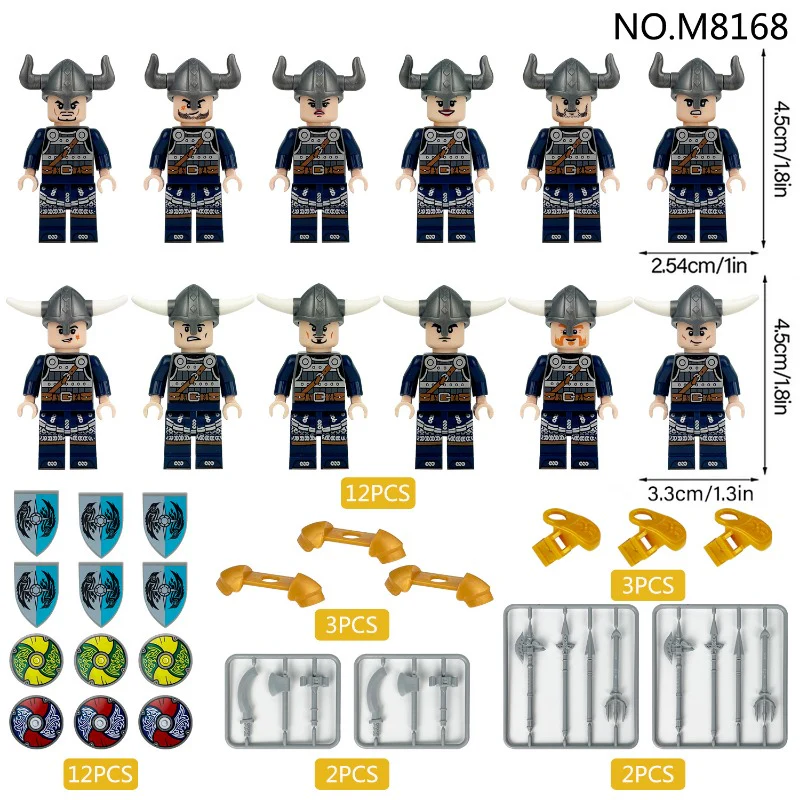 M8167 M8168 M8170 Medieval Vikings Series Minifigures - Image 4