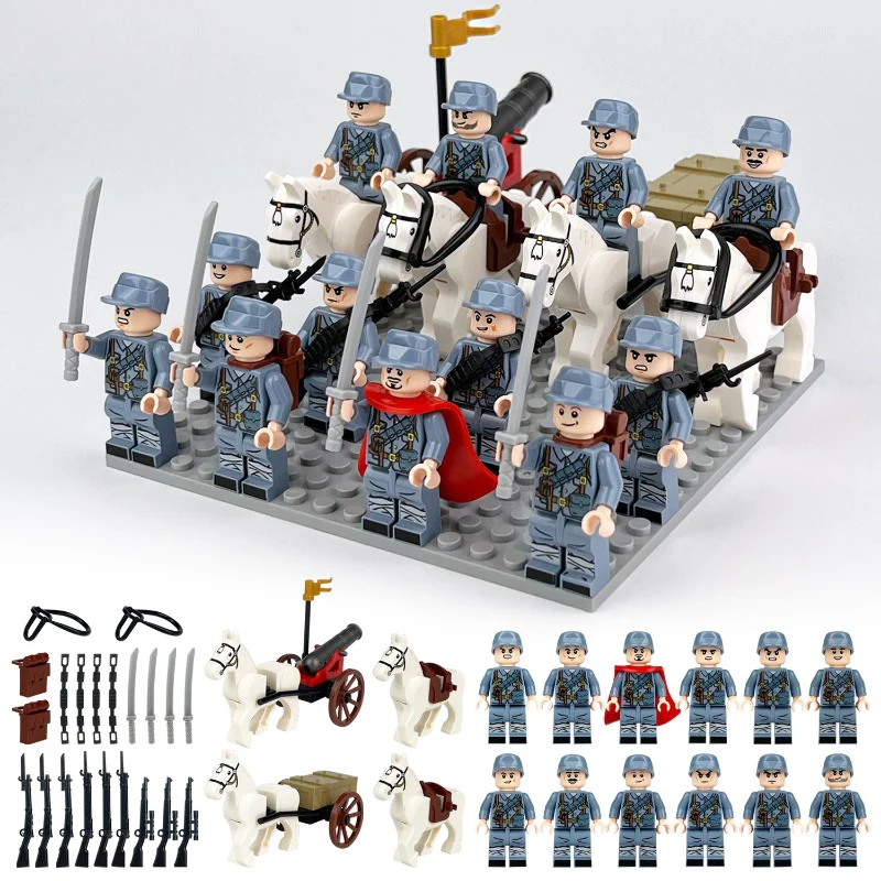 M8181 M8114 Eighth Route Army Carriage Machine Gun Minifigures - Image 2
