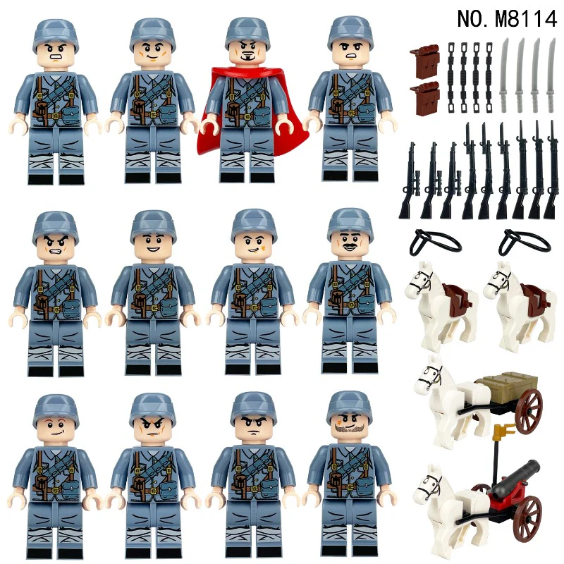 M8181 M8114 Eighth Route Army Carriage Machine Gun Minifigures - Image 4