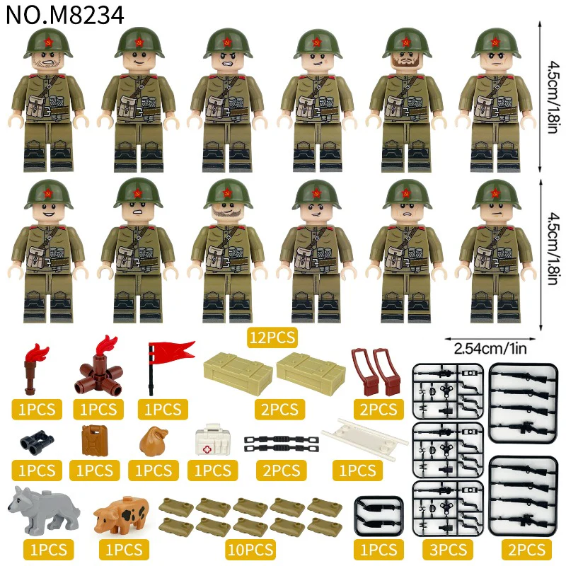 M8234 Soviet soldiers in the Battle of Kiev Minifigures - Image 2