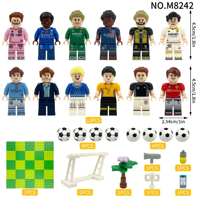 M8242 M8101 M8077 M8046 Football League Player Minifigures - Image 2