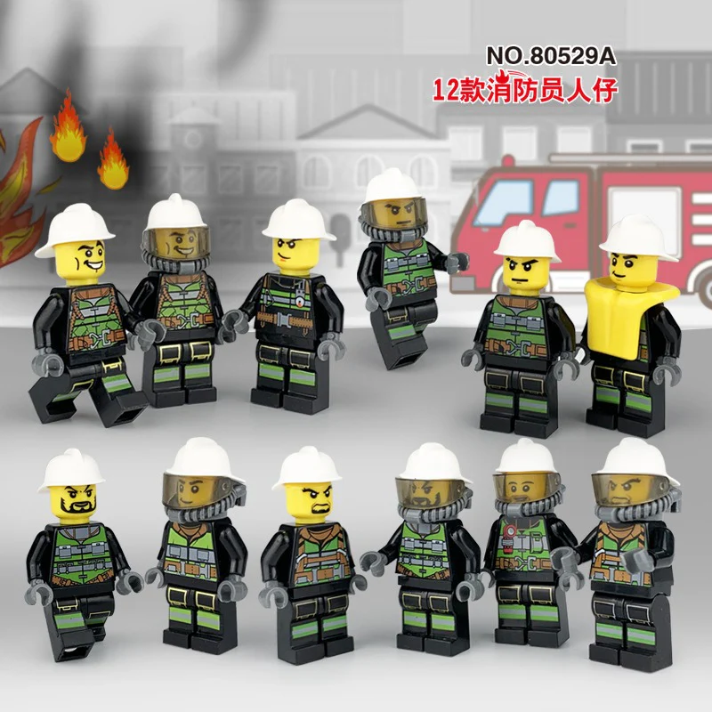 M8253 M8120 80529A Blue Sky Fire and Rescue Team Minifigures - Image 5