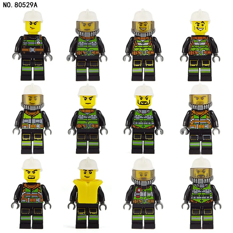 M8253 M8120 80529A Blue Sky Fire and Rescue Team Minifigures - Image 6