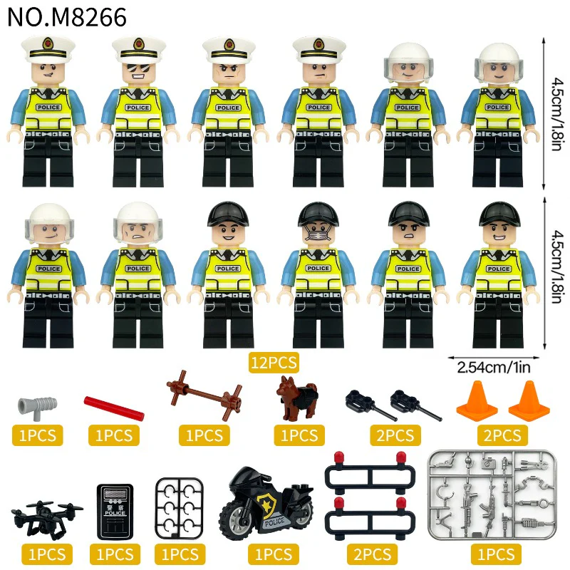 M8266 Spring Thunder Action Group M8262 Traffic police duty team Minifigures - Image 3