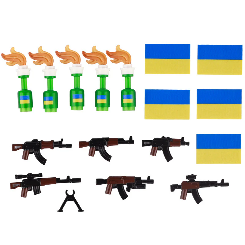 Military Minifigures Soldiers Weapons Accessories Russian Flag Bottle - Image 3