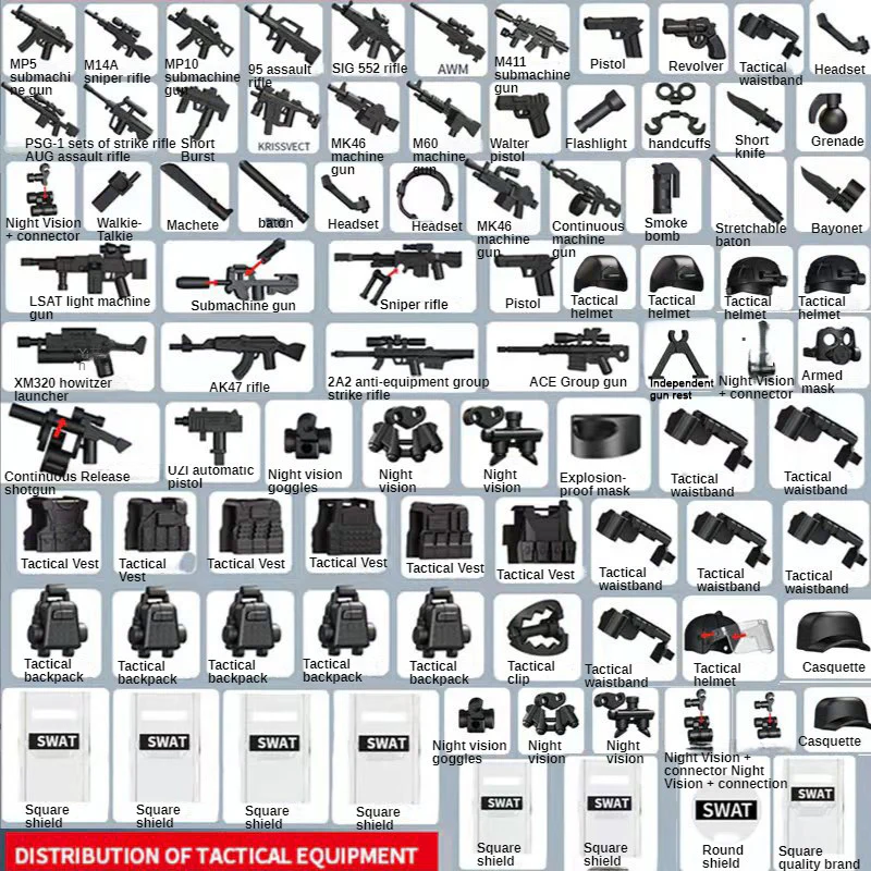 Military Minifigures Special Police Quipment Arsenal Accessories - Image 3