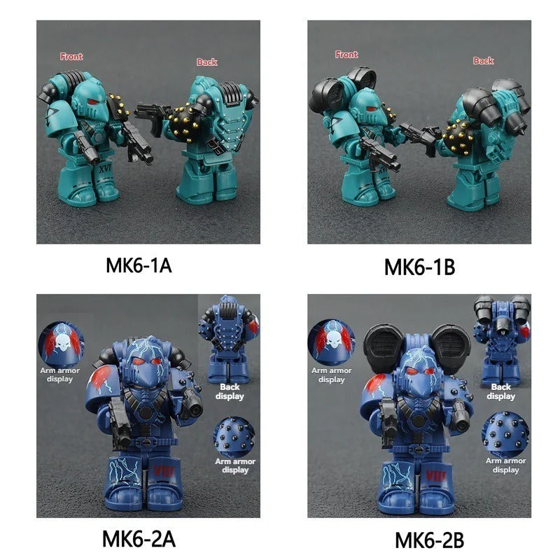 MK6 Warhammer 40k Series Space Marine Sons of Horus Night Lords Minifigures - Image 3