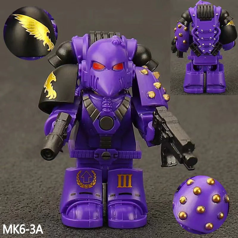 MK6 Warhammer 40k Series Space Marine Sons of Horus Night Lords Minifigures - Image 8