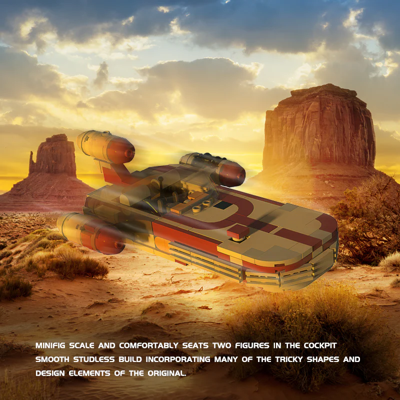 300pcs MOC-41385 Luke's X-34 SoroSuub Landspeeder - Image 2