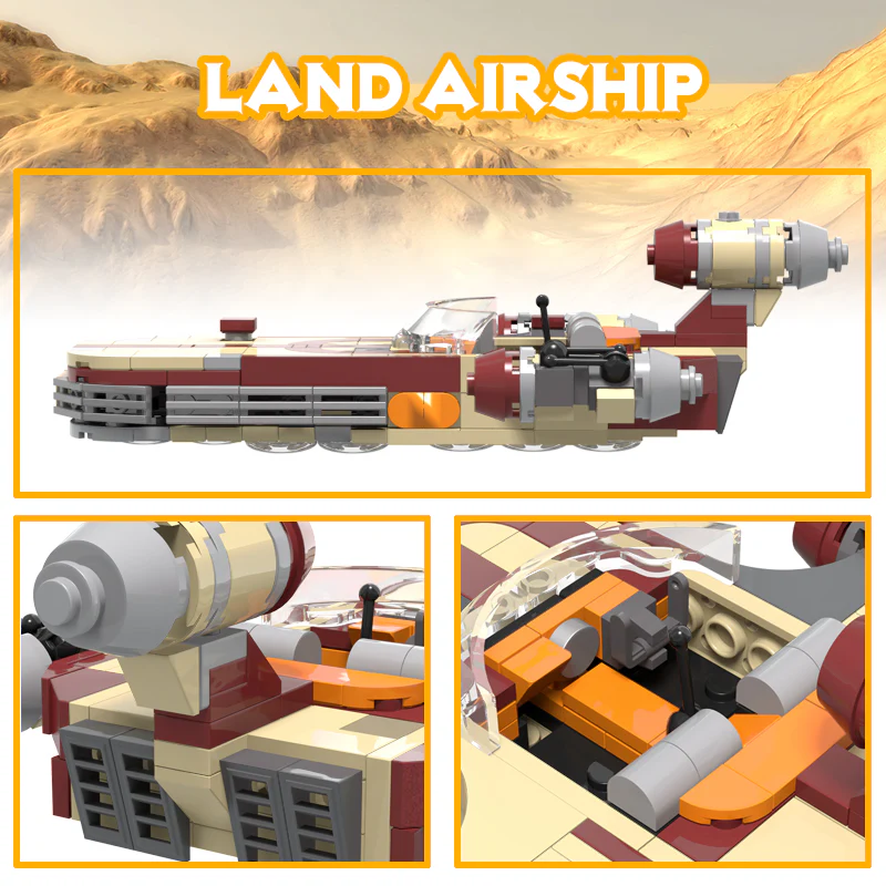 300pcs MOC-41385 Luke's X-34 SoroSuub Landspeeder - Image 7