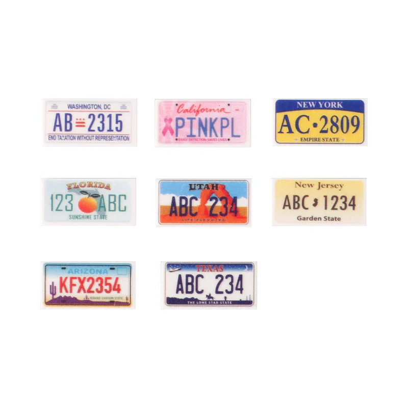 MOC city building blocks car model license plate logo - Image 3