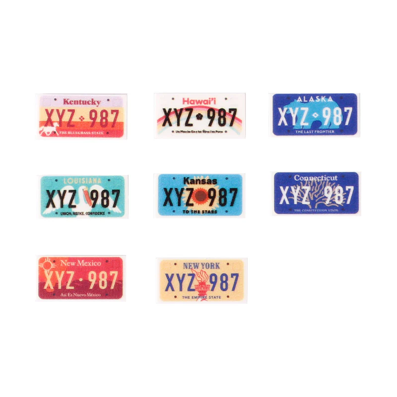 MOC city building blocks car model license plate logo - Image 4