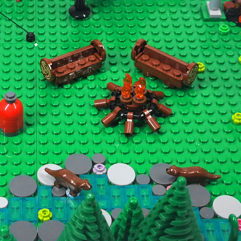 MOC City Camping Picnic Sausage BBQ Grill Tent - Image 3
