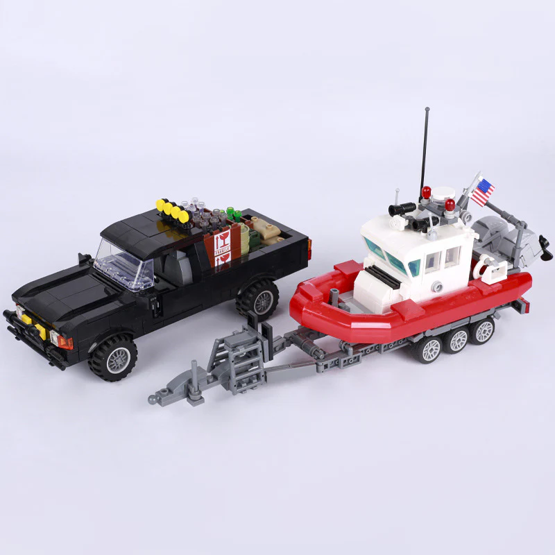 MOC City Life Minifigures Police Car Engineering Vehicle Tricycle Snowplow Truck - Image 13
