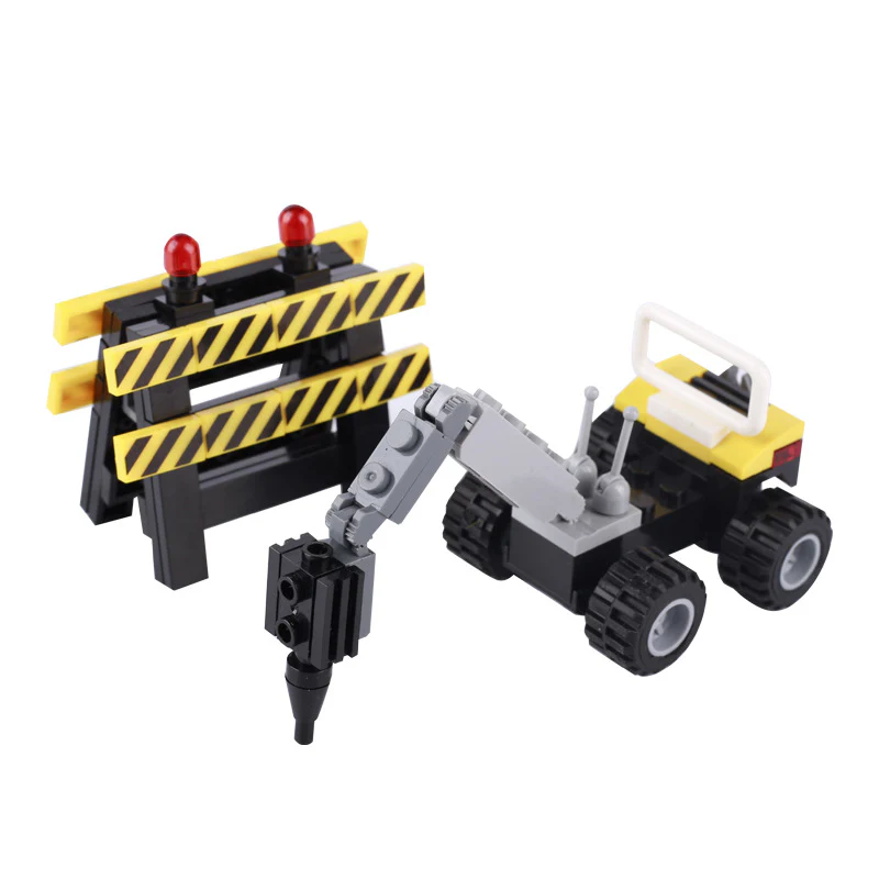 MOC City Life Minifigures Police Car Engineering Vehicle Tricycle Snowplow Truck - Image 4