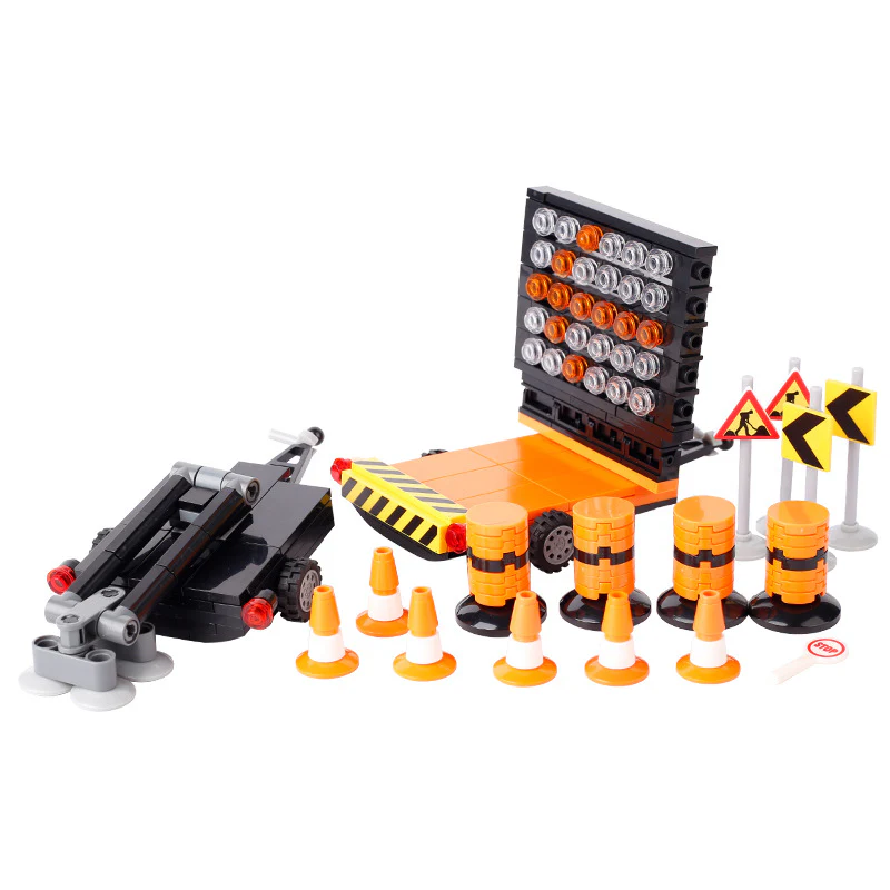 MOC City Street View Vehicle Road Traffic Obstacles - Image 3