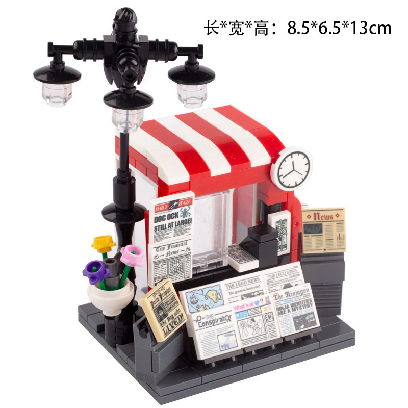 MOC Flower Shop Newsstand Hot Dog Minifigure Scene Accessories - Image 3