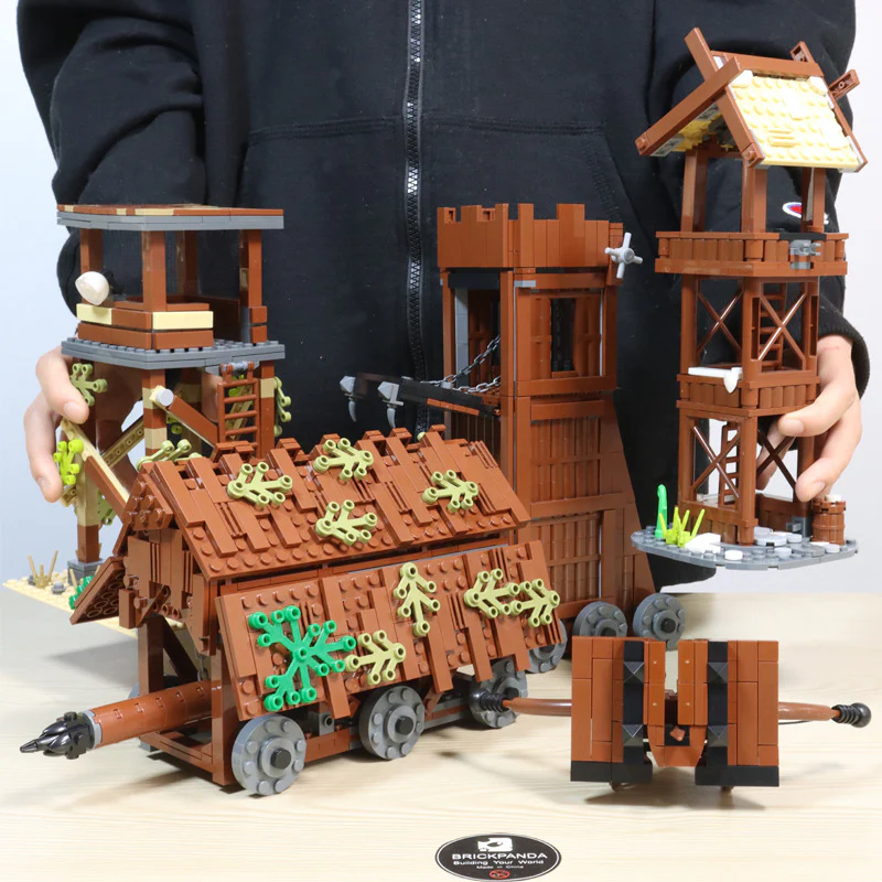 MOC medieval ancient Rome military siege hammer arrow tower sentry post mini accessories - Image 16