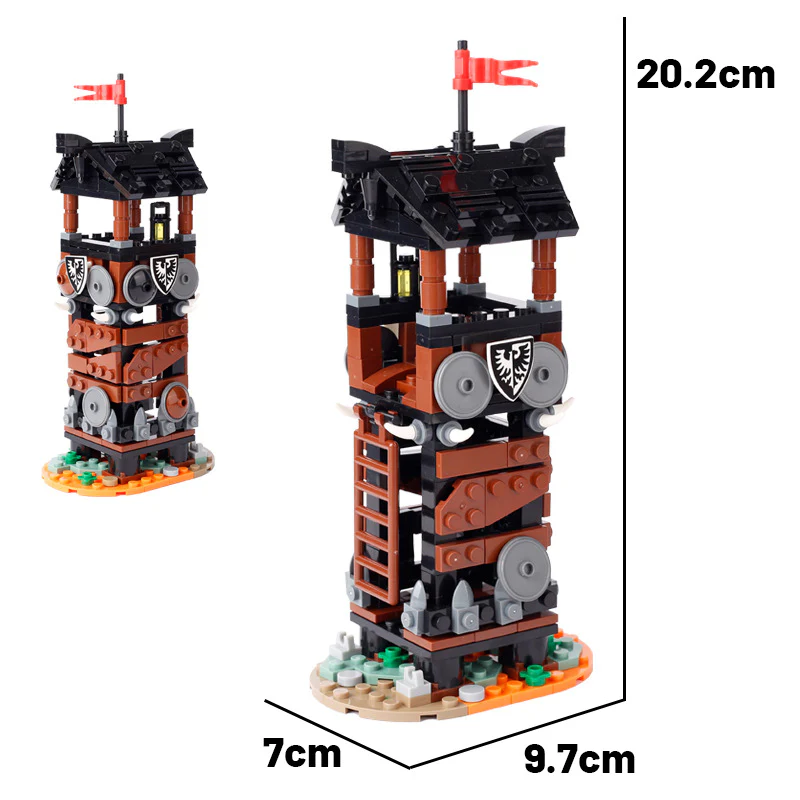 MOC Medieval Castle Scene Building Military Sentry Watchtower - Image 2