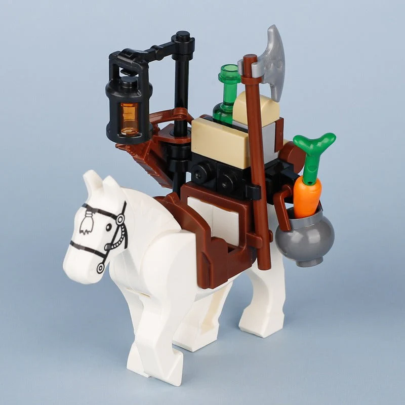 MOC Medieval Castle Transport Ox-Horse Wagons - Image 17