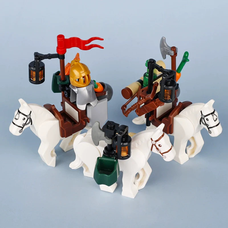 MOC Medieval Castle Transport Ox-Horse Wagons - Image 2