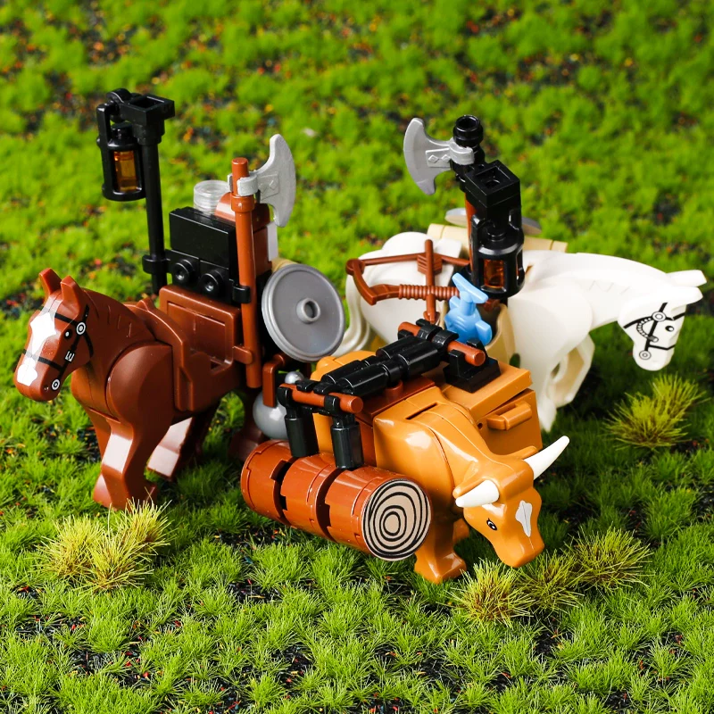 MOC Medieval Castle Transport Ox-Horse Wagons - Image 3