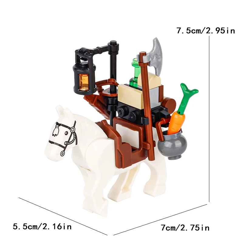 MOC Medieval Castle Transport Ox-Horse Wagons - Image 5