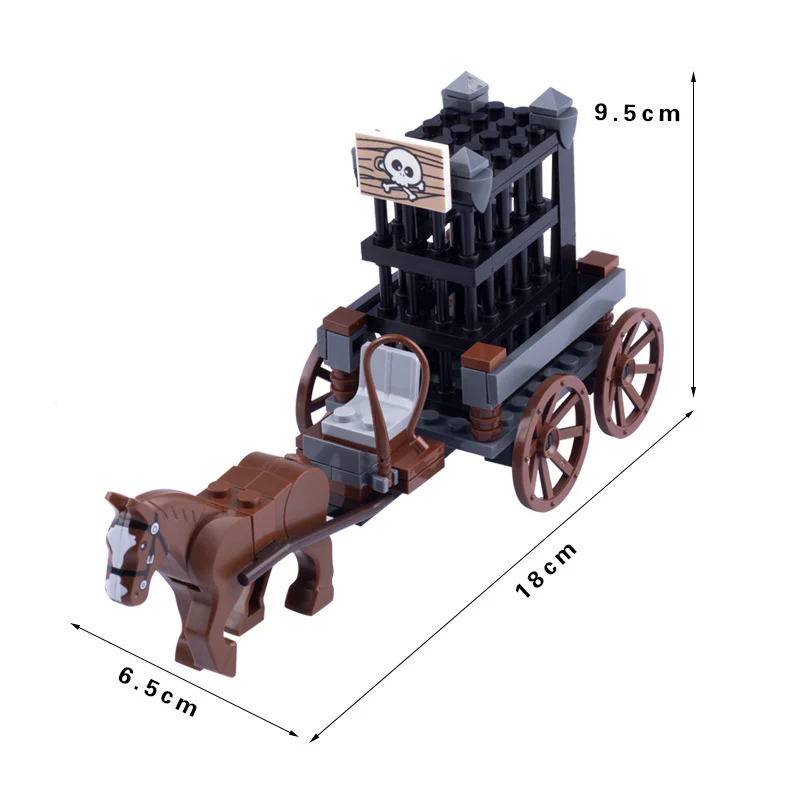 Moc Medieval minifigure carriage soldier chariot - Image 2