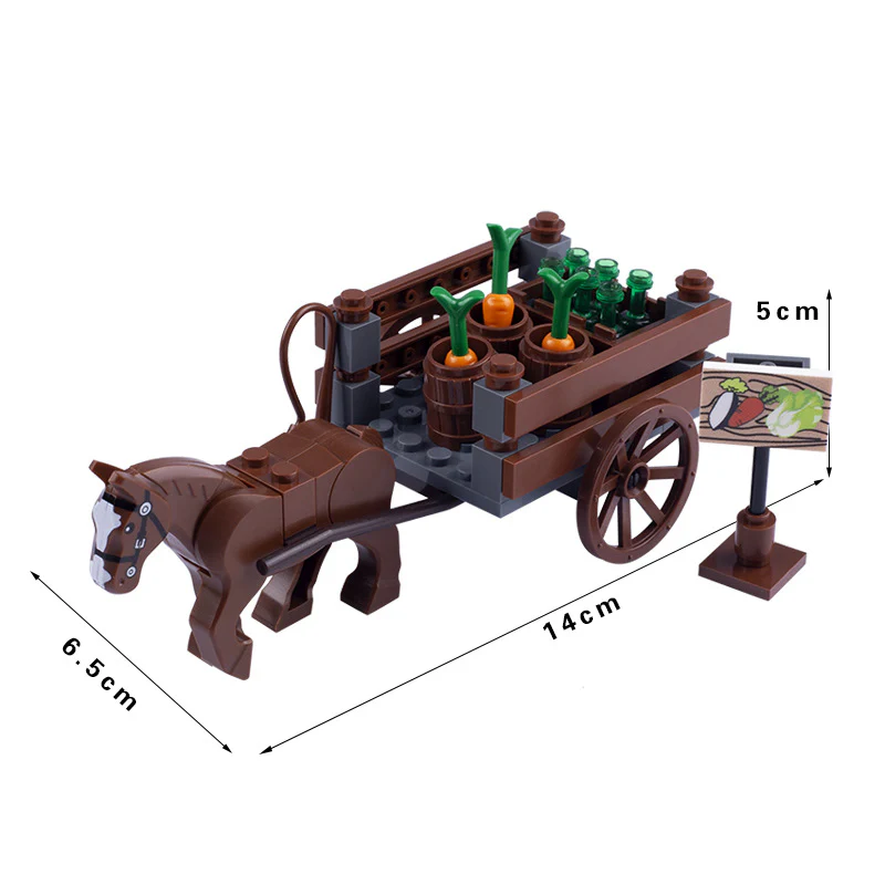 Moc Medieval minifigure carriage soldier chariot - Image 3