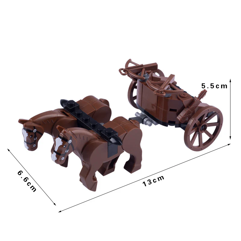 Moc Medieval minifigure carriage soldier chariot - Image 4
