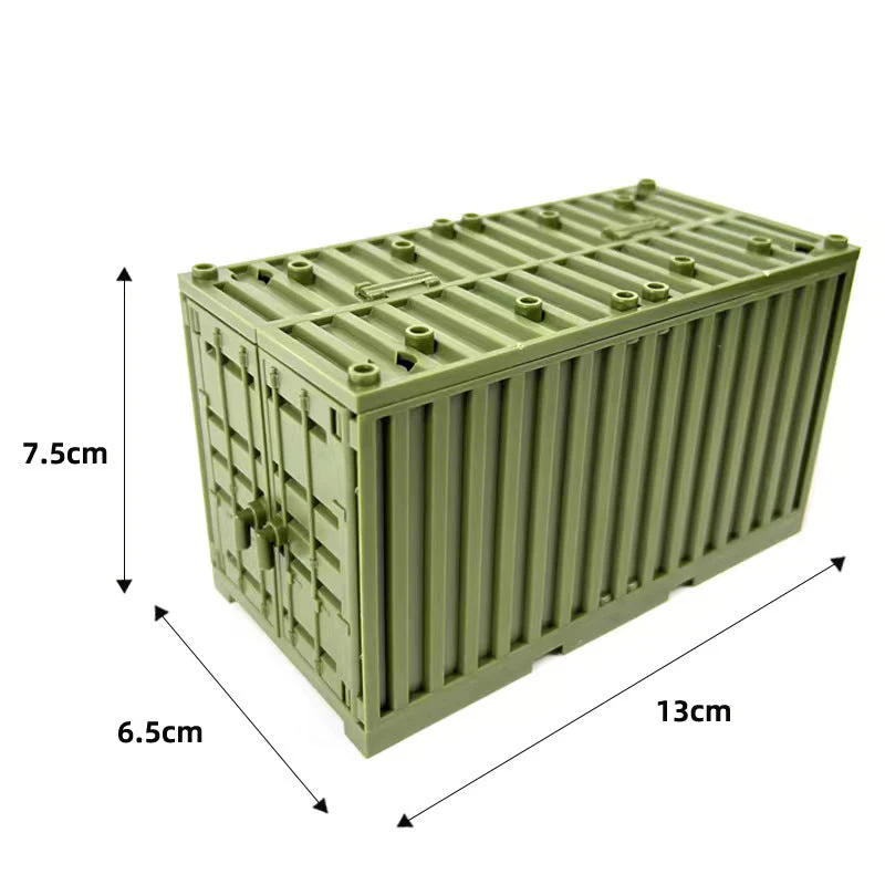 MOC Military Container Building Blocks Box Toys  WW2 War Base - Image 7