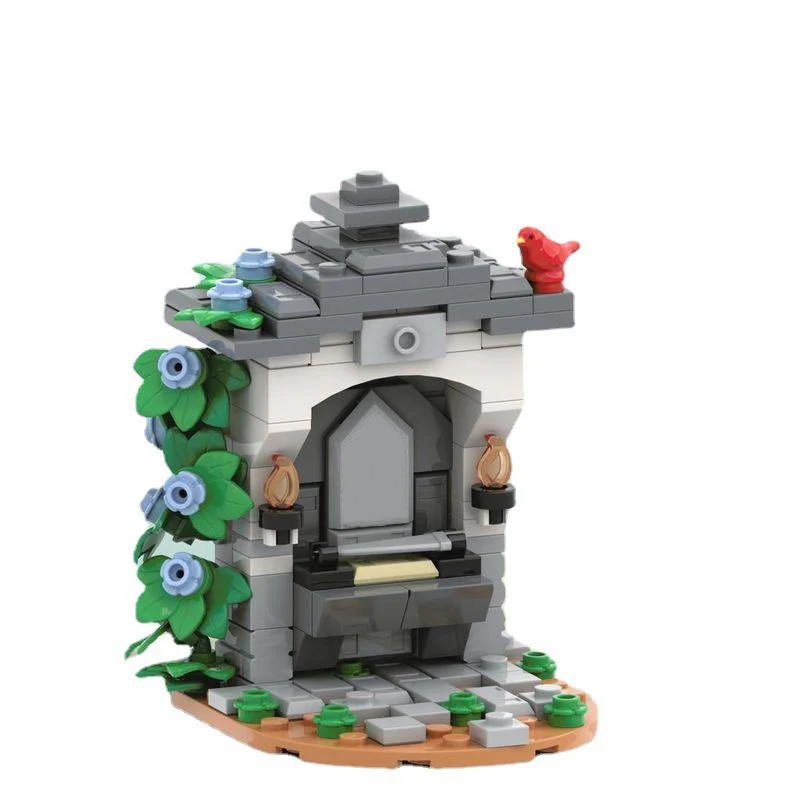 MOC mini street scene scene fountain bonfire notice board - Image 6