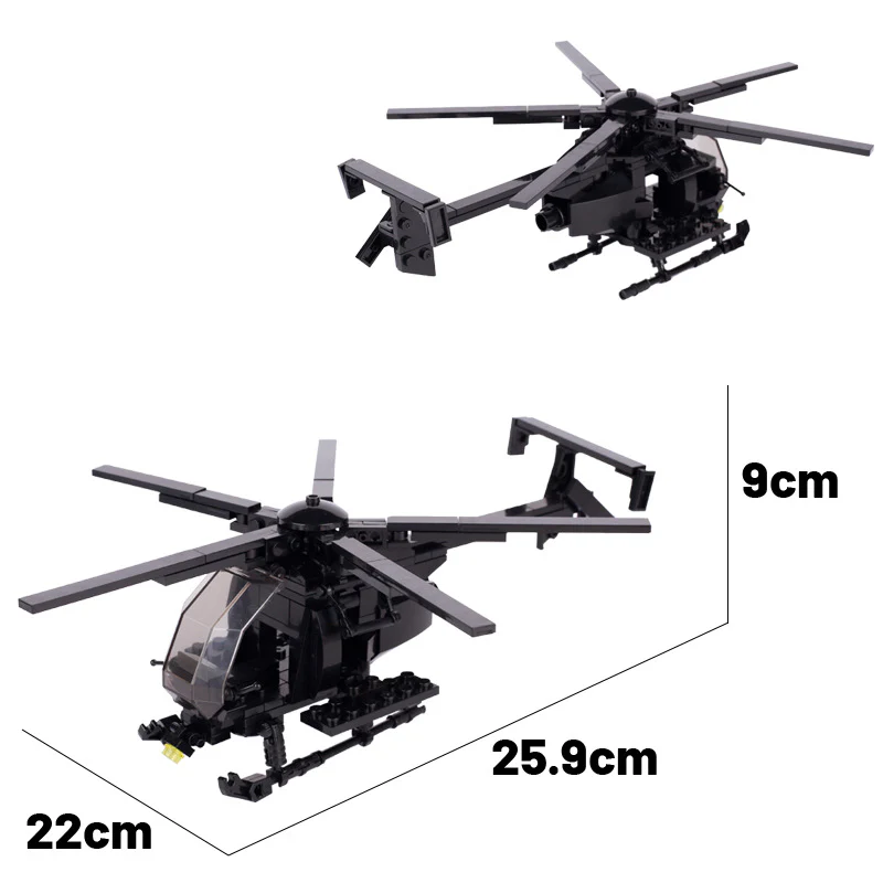 MOC US military MH-6 Little Bird helicopter - Image 4