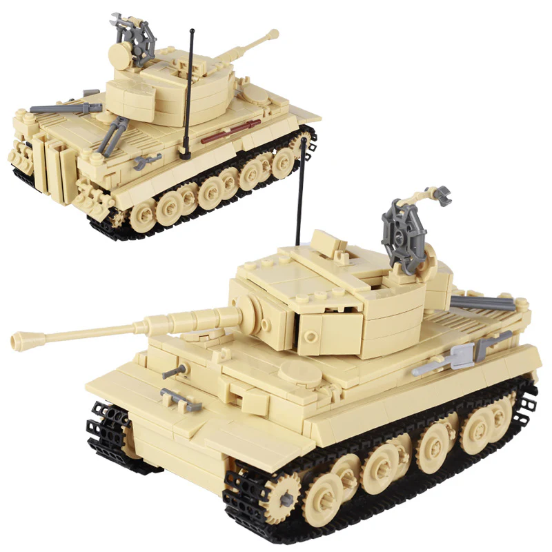 MOC World War II German half-track armored vehicle, North African Tiger tank, military model. - Image 2